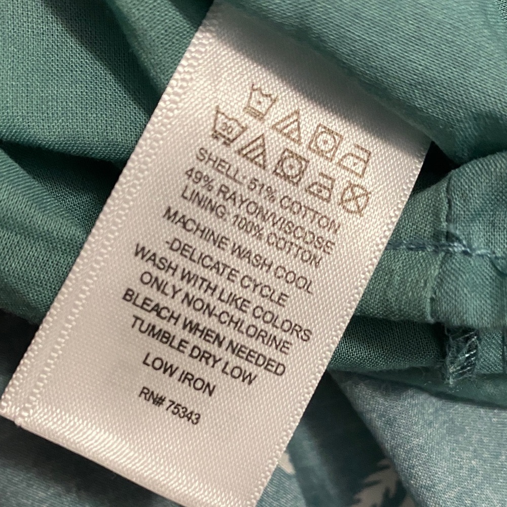 Lucky Brand Green Long Sleeve Dress with Leaf Pattern - Picture 6 of 7